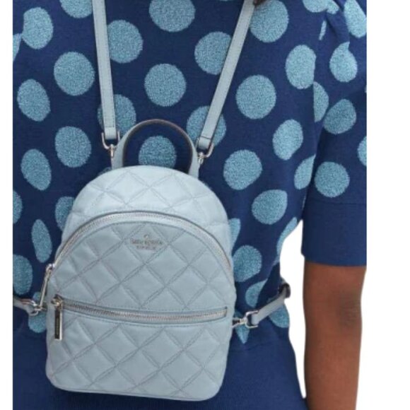 Kate Spade New York Natalia Mini Convertible Backpack in Brushed Steel B… - Picture 2 of 12